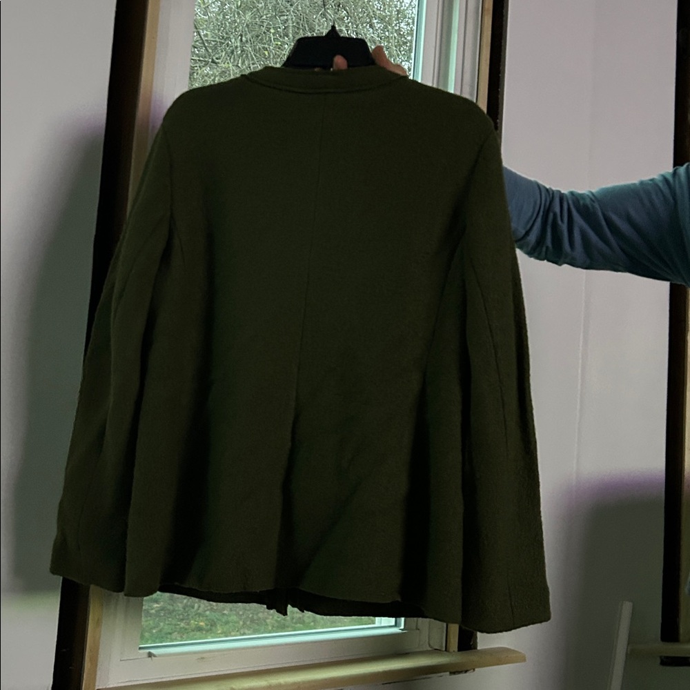 EUC CHICO’S Deep Olive Boiled Wool Blazer or Jacket Depending on Occasion, GREAT - Picture 11 of 16